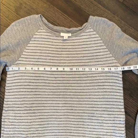 J. Jill Gray White Striped Sweater Pullover XS EUC - Picture 4 of 8